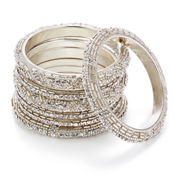CHIMAK BY PRIYA KAKKAR • Silver Glitz Bangle Set - Picture 2 of 5